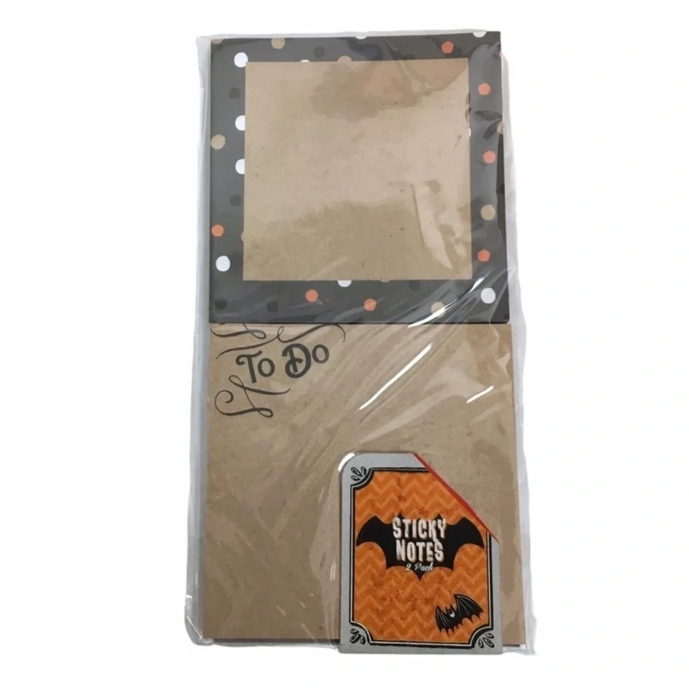 Halloween Planner Stationery Kit Set List Pad Sticky Notes Kraft Paper Dots